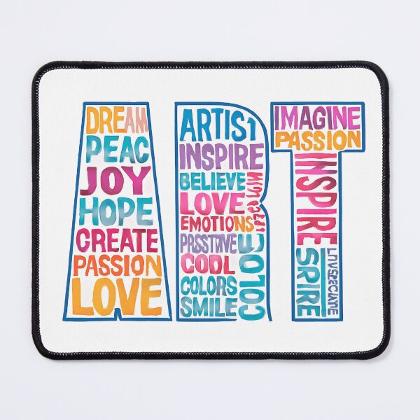 Item preview, "ART of Positivity – A Colorful Word Collage" designed and sold by Dogandesighn.
