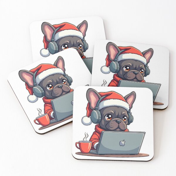 Item preview, French Bulldog Coder Christmas | Dev Life Santa Hat designed and sold by Dev Life Designs.