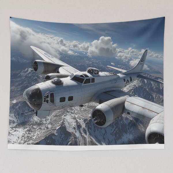 Item preview, Vintage B17 Heading Toward the Countryside Below in Heavy Weather designed and sold by Skyframe Aviation.
