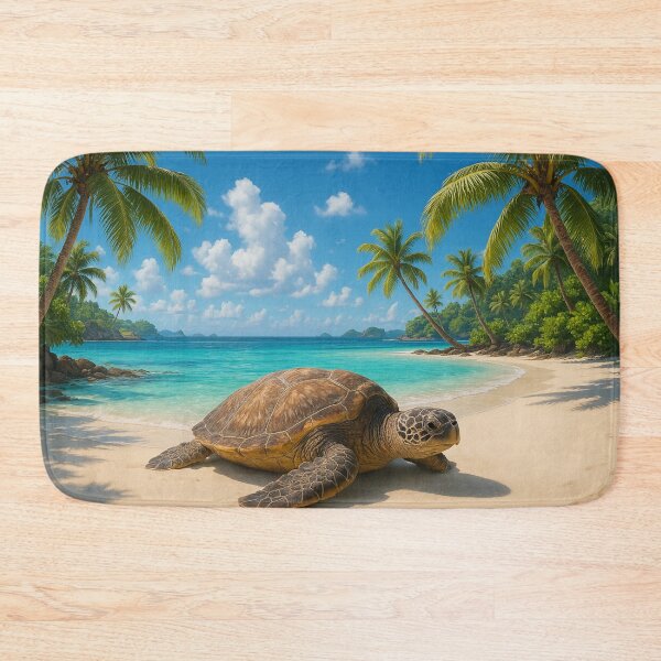 Item preview, Tropical Beach Turtle – Paradise Beach Turtle Art designed and sold by MrsMimpi.