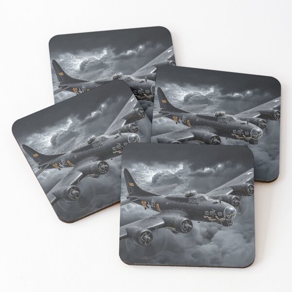 Item preview, B17 Flying Fortress Flying Over the Countryside Below in Morning Light designed and sold by Skyframe Aviation.