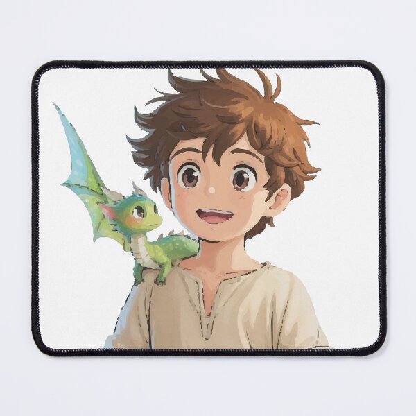 Item preview, Anime Boy With Tiny Dragon Fantasy Art designed and sold by DaEeX.