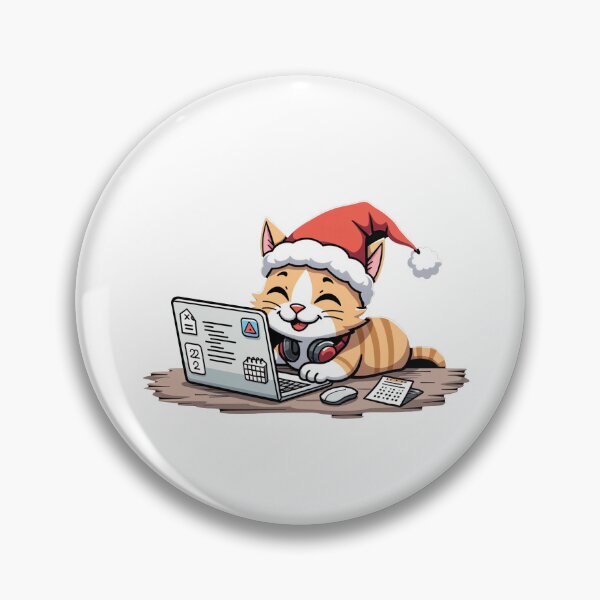 Artikelvorschau, Maine-Coon-Katze, Weihnachtsmann, Programmierer | Entwicklerleben, Tiergeschenk entworfen und verkauft von Dev Life Designs.