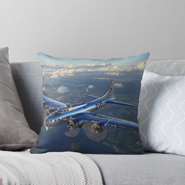 Item preview, WWII Flying Fortress On Mission Over the Countryside Below in Battle Formation designed and sold by Skyframe Aviation.