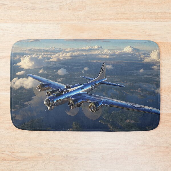 Item preview, WWII Flying Fortress On Mission Over the Countryside Below in Battle Formation designed and sold by Skyframe Aviation.