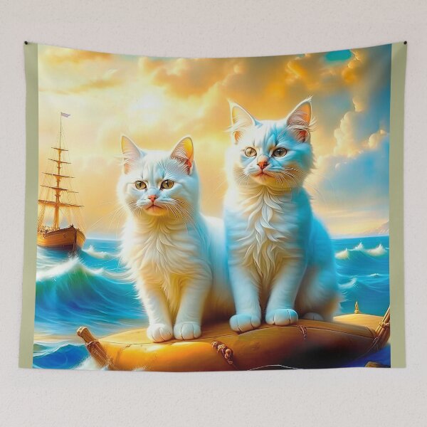 Item preview, Two Cats In Oil Painting Style designed and sold by LanaGustavsson.