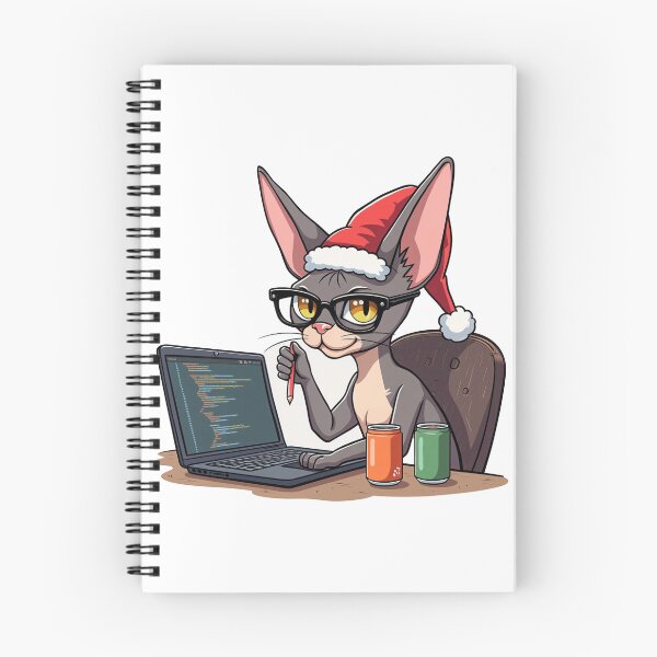 Item preview, Gorro de Papá Noel con gato esfinge | Edición para programadores de Dev Life designed and sold by Dev Life Designs.