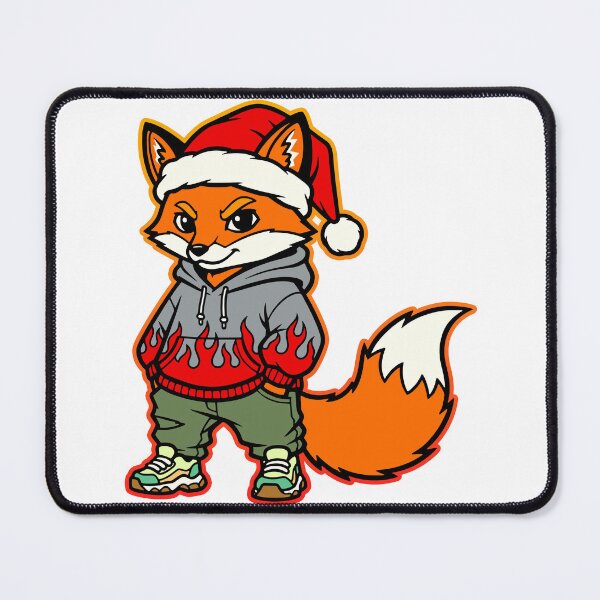Item preview, The fox in Santa's hat designed and sold by krabbaraban.