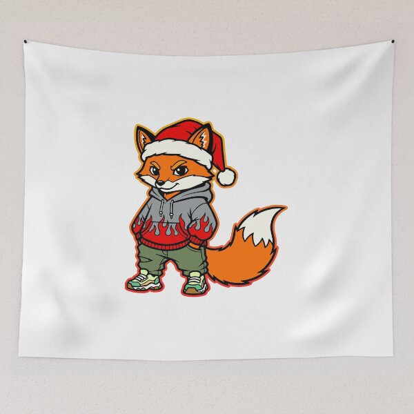 Item preview, The fox in Santa's hat designed and sold by krabbaraban.