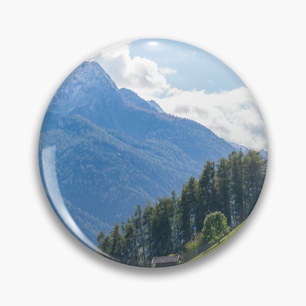 Item preview, Alpine pasture with hay barn, forest and mountains in the Stubai Valley designed and sold by Torsten  Krüger.