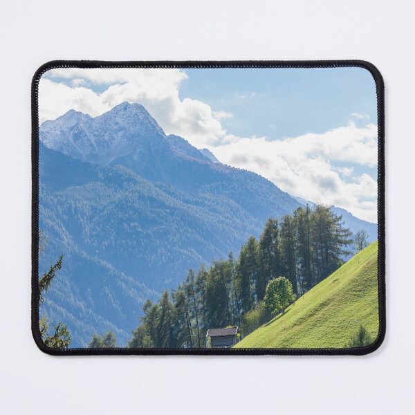 Item preview, Alpine pasture with hay barn, forest and mountains in the Stubai Valley designed and sold by Torsten  Krüger.