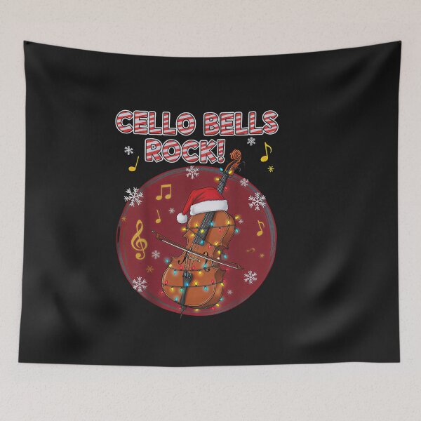 Item preview, Cello Bells Rock! Christmas T-Shirt - Musical Holiday Cello Tee - Twinkling Lights & Santa Hat, Funny Cellist Xmas Gift, Instrument Shirt designed and sold by ZyxDes.