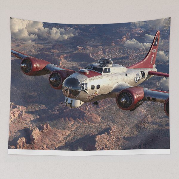 Item preview, B-17 Flying Over Desert Landscape designed and sold by Skyframe Aviation.
