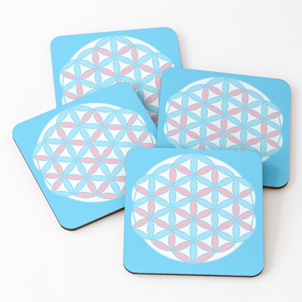 Item preview, Trans Pride Flower of Life Geometry designed and sold by PrideDownUnder.