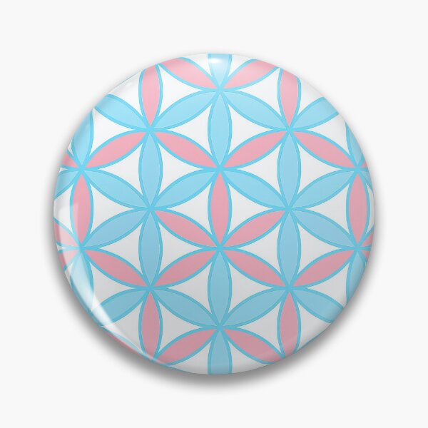 Item preview, Trans Pride Flower of Life Geometry designed and sold by PrideDownUnder.