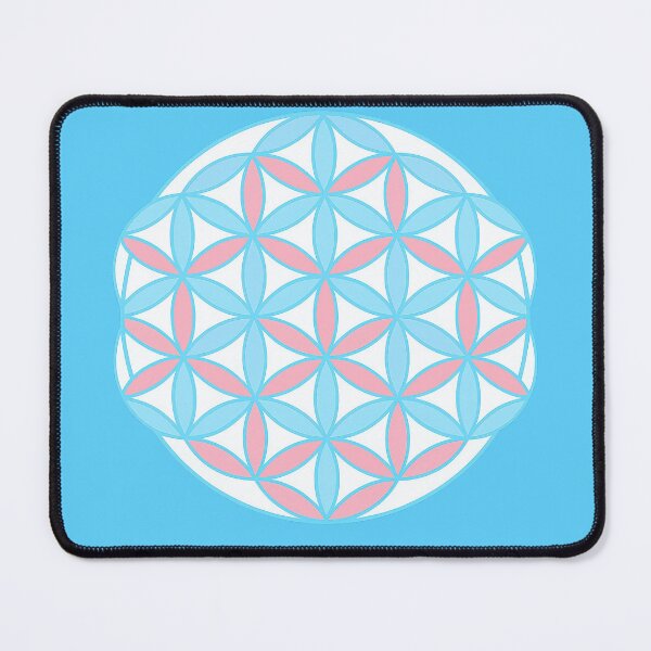 Item preview, Trans Pride Flower of Life Geometry designed and sold by PrideDownUnder.