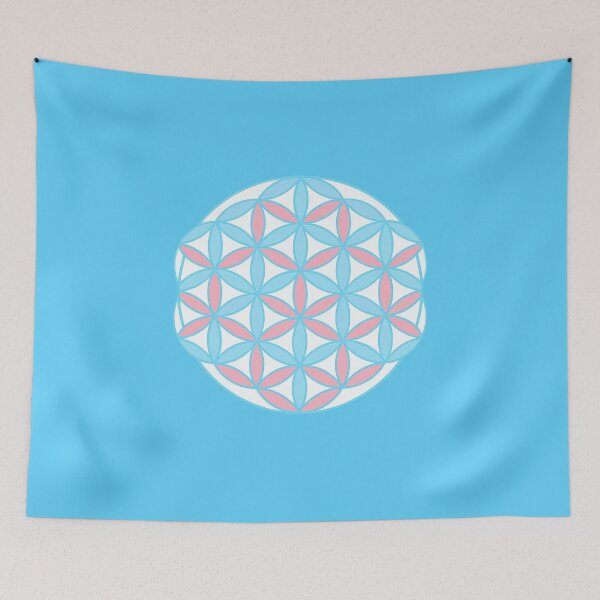 Item preview, Trans Pride Flower of Life Geometry designed and sold by PrideDownUnder.