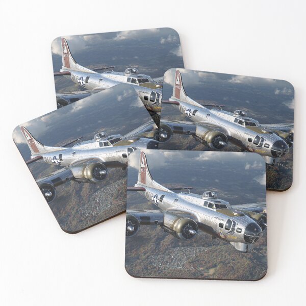 Item preview, Vintage B17 Soaring Above the Airfield in Clear Skies designed and sold by Skyframe Aviation.