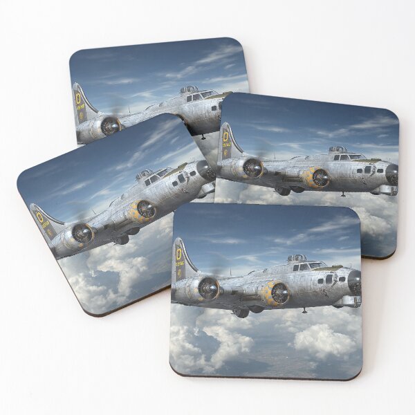 Item preview, WWII Flying Fortress Returning From the Wartime Landscape with the Sun Rising designed and sold by Skyframe Aviation.