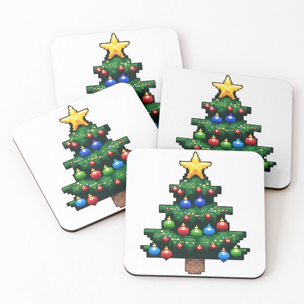 Item preview, Cute Pixel Christmas Tree Sticker with Colorful Ornaments designed and sold by BankMano.