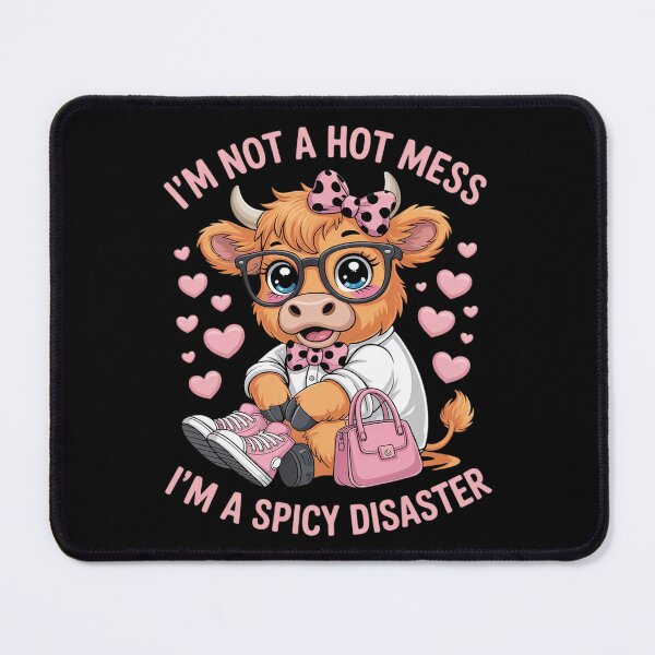 Item preview, I'm Not A Mess Im A Spicy Disaster Funny Highland Cow Bow designed and sold by LittleDame.