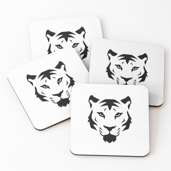 Item preview, Geometric Tiger Face T-Shirt – Bold Black & White Wildcat Design designed and sold by MindlinePrints.