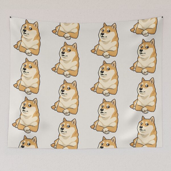 Item preview, Shiba Inu Meme – Cute Cartoon Dog – Funny Reaction Art (small-ver) designed and sold by lemonfishing.