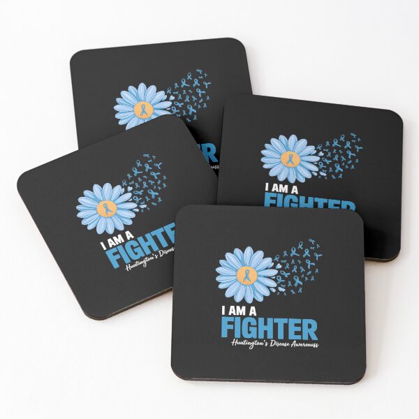Item preview, I'm a Fighter Huntingtons Disease Awareness Ribbon Blue designed and sold by marcusry.
