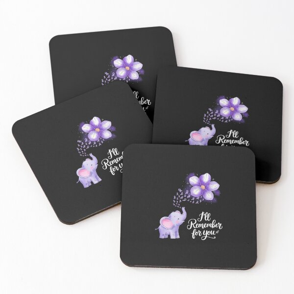 Item preview, I'll Remember For You Purple Elephant Alzheimer's Awareness designed and sold by khorbiasieno.