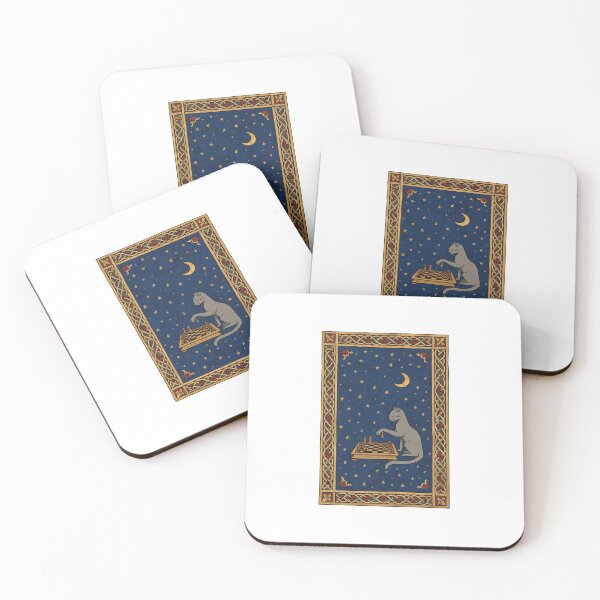 Item preview, Gray Tabby Cat Playing Chess Medieval Art designed and sold by PictorialWhimsy.