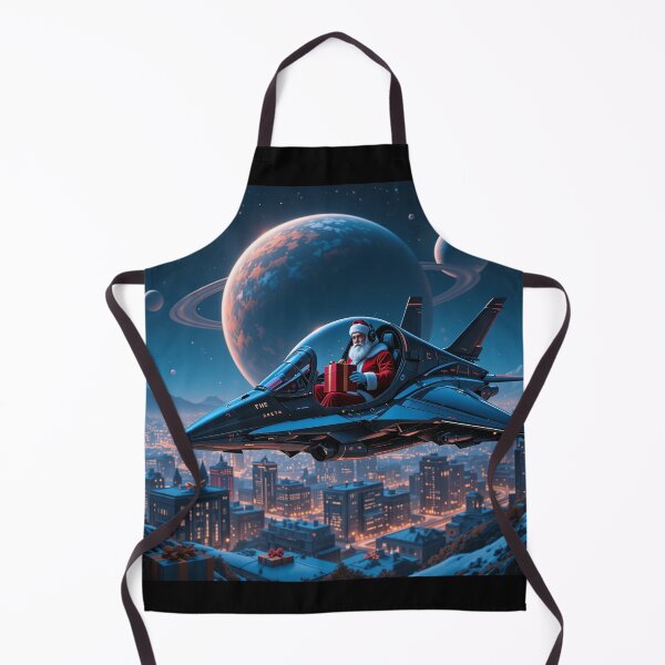 Item preview, Futuristic Christmas Adventure – Santa Flying a High-Tech Jet Through a Cosmic Holiday Sky designed and sold by PixelVibe782.