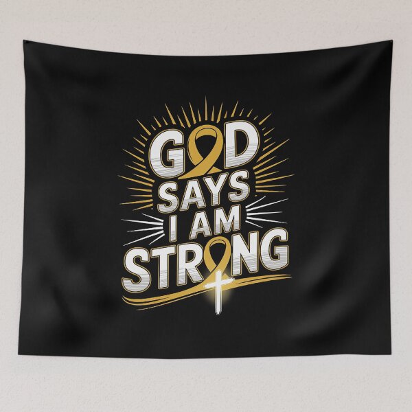 Item preview, God Says I'm Strong Survivor Sarcoma Awareness designed and sold by DrewLeuschke.