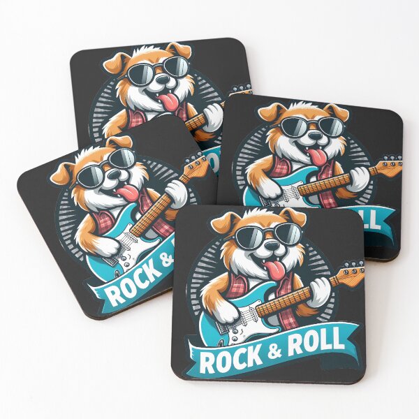 Item preview, Funny Dog T-Shirt Rock and Roll Guitar Gift designed and sold by VectorVerseHub.