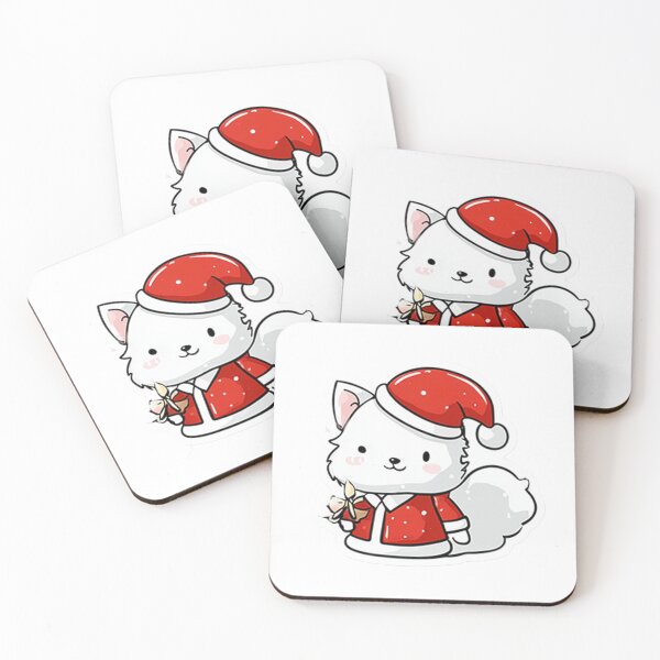Item preview, Cute Christmas Fox in Santa Outfit – Kawaii Holiday Sticker designed and sold by Hakubiya.