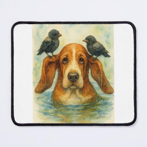 Item preview, a bassett and his friends designed and sold by Cushion-Crafts.