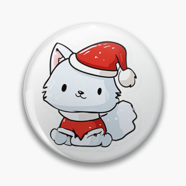 Item preview, Kawaii Christmas Fox Sitting in Santa Hat – Cute Holiday Sticker designed and sold by Hakubiya.