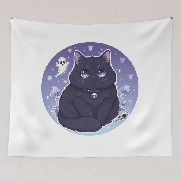 Item preview, Cute Black Cat Pastel Goth - Spooky Aesthetic Design designed and sold by EverBranz-stor.