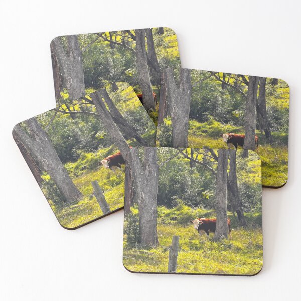 Item preview, Peaceful Rural Landscape with Sunlit Gumtrees and Cow designed and sold by Mary Prema Art.