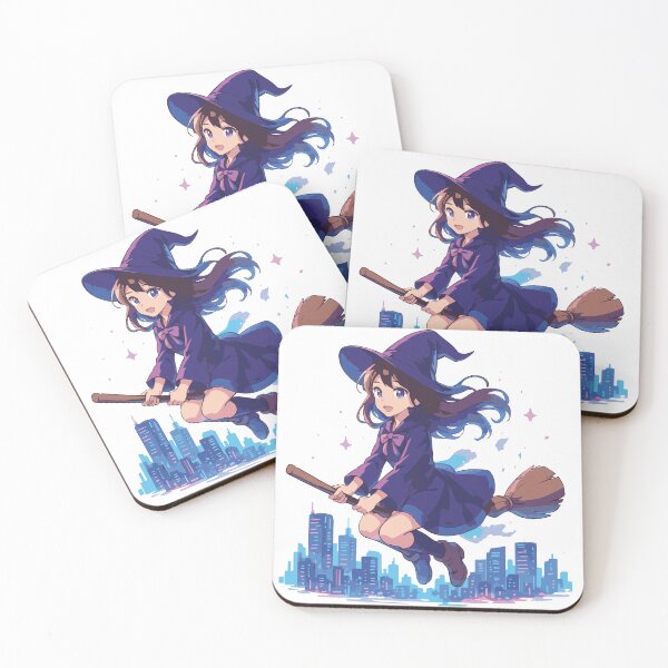 Item preview, Anime Witch Flying Over Neon Cybercity Art designed and sold by DaEeX.