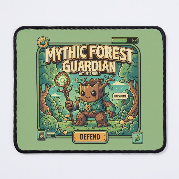 Item preview, Mythic Forest Guardian - Nature's Shield Retro Video Game Art designed and sold by AwesomeBeyondLimits.