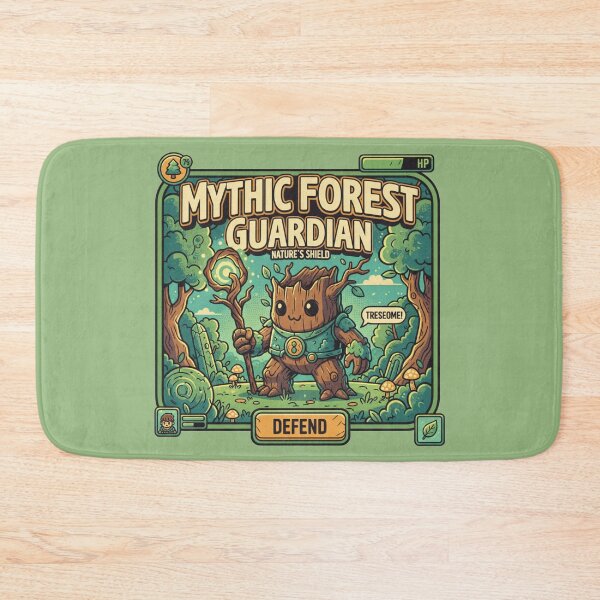 Item preview, Mythic Forest Guardian - Nature's Shield Retro Video Game Art designed and sold by AwesomeBeyondLimits.