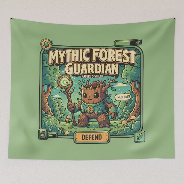 Item preview, Mythic Forest Guardian - Nature's Shield Retro Video Game Art designed and sold by AwesomeBeyondLimits.