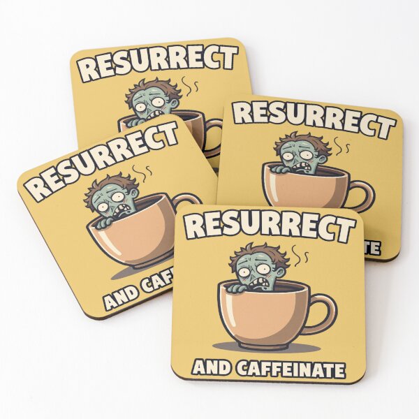 Item preview, Resurrect and Caffeinate – Funny Zombie Coffee Design designed and sold by Design Delinquent.