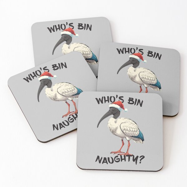 Item preview, Christmas Bin Chicken - Australian Bin Chicken Christmas themed ibis with quote "Who's bin naughty" featuring an Aussie ibis bird designed and sold by messy-nessie.