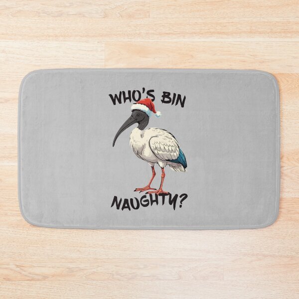 Item preview, Christmas Bin Chicken - Australian Bin Chicken Christmas themed ibis with quote "Who's bin naughty" featuring an Aussie ibis bird designed and sold by messy-nessie.