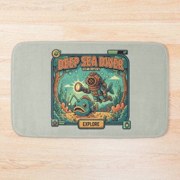 Item preview, Deep Sea Diver Ocean Odyssey - Retro Gaming Scuba Art designed and sold by AwesomeBeyondLimits.