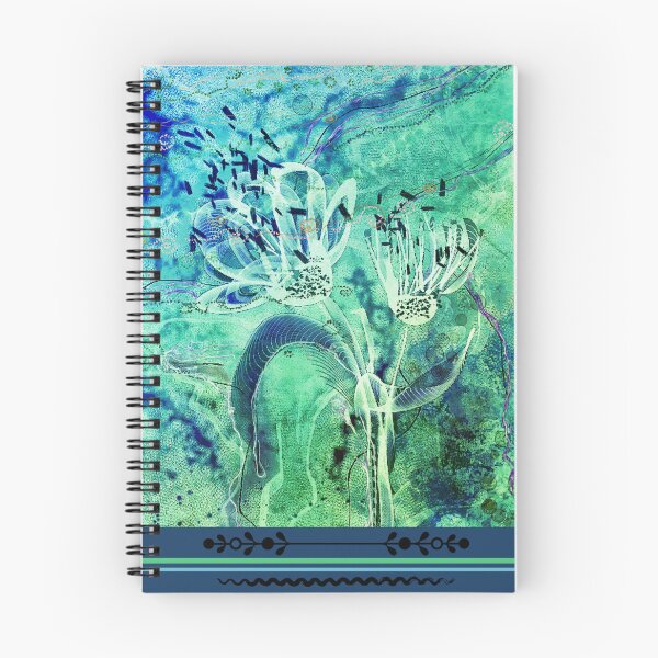 Item preview, Modern Ombre Aqua Green Blue Flowers designed and sold by AdRonDesign.