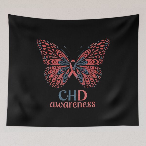 Item preview, CHD Awareness Butterfly Heart Health Ribbon Family Support designed and sold by AmparoBoyle.