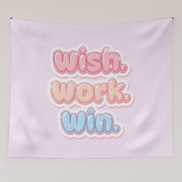 Item preview, Wish Work Win | Cute Pastel Motivational Quote designed and sold by DabrowskiDesign.