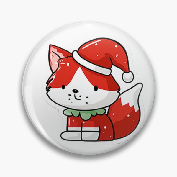Item preview, Kawaii Christmas Fox in Santa Suit – Cute Holiday Sticker designed and sold by Hakubiya.